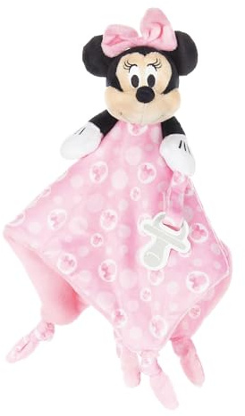 KIDS PREFERRED Disney Baby Minnie Mouse Plush Stuffed Animal Snuggler Lovey Security Blanket - Pink,13.18 x 13.18 x 3.62