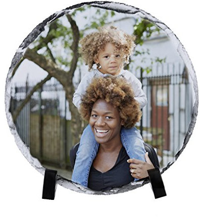 Schieferplatte mit Foto Bedrucken Lassen personalisiert Schiefertafel Benutzerdefinierte Bilderrahmen Fotorahmen mit deinem Foto und Ständer zum Aufstellen Picture Frames für Weihnachten Hochzeit