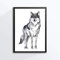 Din A4 Kunstdruck - Grauer Wolf Waldtier Aquarell Druck Poster Bild - ohne Rahmen