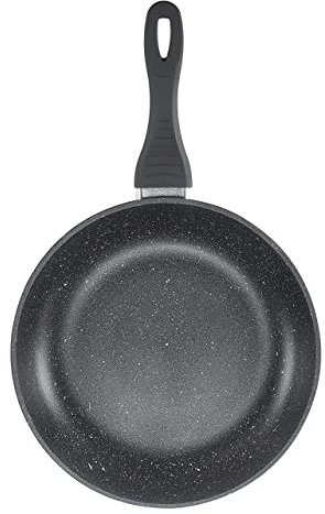 Sovereign Stone Frying Pan with Aluminium High-Tech Non-Stick Coating and Ergonimic Handles, Suitable for All hob Types Including Induction Hob (28cm)