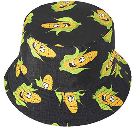 ZLYC Unisex Bucket Schlapphut, Lächeln schwarzer Mais, One Size