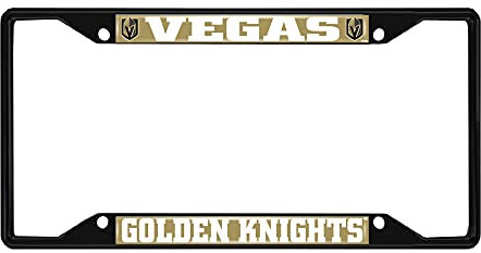 Fan Mats Unisex-Erwachsene Golden 31394: Vegas Knights Metall-Kennzeichenrahmen schwarz lackiert