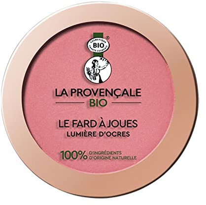 La Provençale Bio - Le Fard à Joues Lumière d'Ocres Certifié Bio - Blush Effet Bonne Mine - Pour Tous Types de Peaux - Teinte : Rose Grès (01), Crayon, Naturel