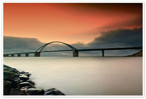 Fehmarnsundbrücke IV Poster von PhotoArt Hartmann 60 x 40 cm Architektur Wanddeko