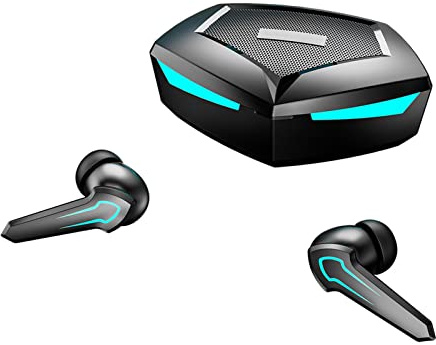 Zunate Kabellose Gaming-Ohrhörer, Bluetooth 5.2-Headset mit Zwei Modi, Integriertes Mikrofon, 45 Ms Extrem Niedrige Latenz, Synchronisiert Audio Vollständig mit Video(Schwarz)