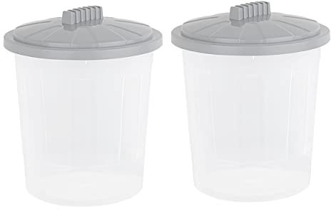 JMS we create smile (𝐒𝐞𝐭 𝐨𝐟 𝟐) 21 Litre Fun Bin, Clear Storage Boxes Big Storage Container for Office Kitchen Home and Garden - Made In UK (21 Litre)