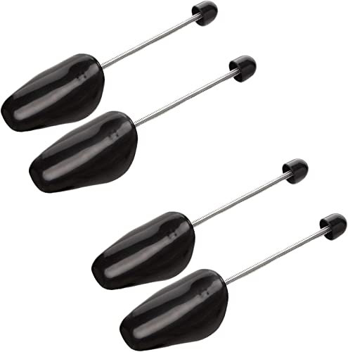 DK177 2 Pairs Shoe Stretchers for Women, Plastic Shoe Trees for Women,Adjustable Spiral Spring Shoe Shaper Holder,Black Shoe Stretchers for Wide Feet