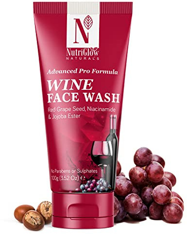 NUTRIGLOW Natural's Advanced Pro Formula Wine Face Wash for Daily Use, Deep Cleansing Niacinamide for Women and Men, 3.5 Oz