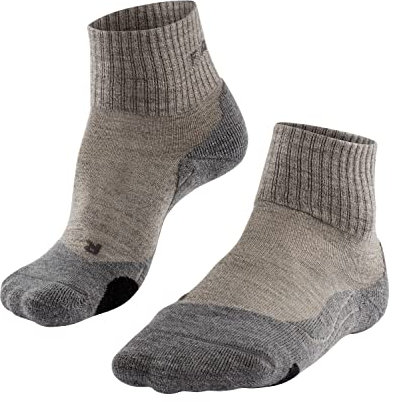 FALKE Damen Wandersocken TK2 Explore Wool Short W Sso Wolle Funktionsmaterial antiblasen dick 1 Paar, Beige Kitt Mouline 4310, 37-38