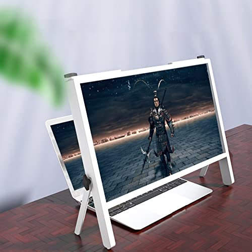 ACiyD Bildschirmlupe 3D 21 Zoll Laptop Bildschirmlupe, tragbarer Verstärker Desktop, kompatibel mit 15/16/17/18/20 Zoll Handy, Tablet, Laptop Bildschirmlupe (Holzfarbe) (weiß)