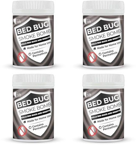 Bed Bug Smoke Bomb | Permethrin Bed Bug & Insect Fogger - Fast-Acting, Non-Staining, Covers 30m², For Home Use, Kills BedBugs, Silverfish, Moths, Ants, Spiders, Fleas