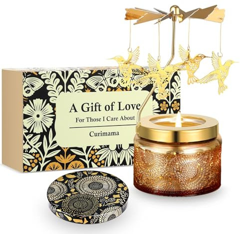 Birthday Gifts for Women, Hummingbird Scented Candles Gifts for Women Mum Best Friend, Pamper Gift for Her Birthday Unique, Rotating Scented Candle for Wedding Anniversary