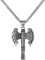 Necklace for Men Nordic Mythology Viking Ax Pendant Necklace Steel Ax Hatchet Double Edged Axe with gift box
