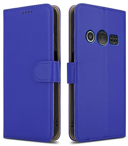 PIXFAB For Doro 1380 Leather Phone Case, Magnetic Closure Full Protection Book Folio Design, Wallet Case Cover [Card Slots] and [Kickstand] For Doro 1380 - Blue