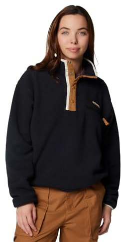 Columbia Helvetia II Cropped-Fleece, halblange Druckknöpfe für Damen, Schwarz, XS