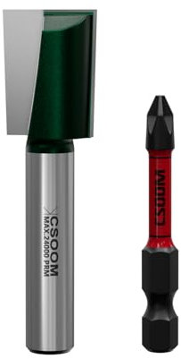 CSOOM 8mm Schaft Professional Bodenreinigung Fräser, mit Schlagmagnetbits, Schaftfräser, Holzbearbeitungswerkzeug Bit (16mm)