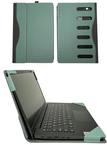 XJchen Laptop Sleeve Compatible with Dell Latitude 14 5400 5420 5430 5440 7400 7430 2 in 1 Vostro 5410 Inspiron 14 5410 5415 5418 Proptective Skin Case Detachable with Pen Holder (Light Green)