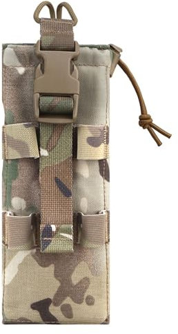 CZMYCBG Tactical Universal Radio Holster Walkie Talkie Bag, Radio Pouch Holder Case Bag Molle Radio Case High Stretch Webbing Pull Down Quick Release (Color : Cp, Size : One Size)