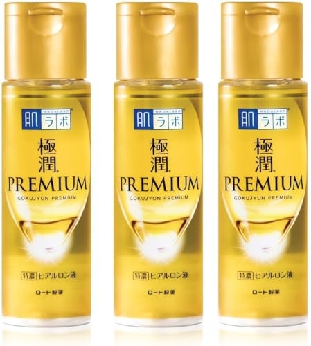 [3er-Pack] Hadalabo Gokujyun Premium Hyaluronic Moisturizing Lotion 170ml, Hergestellt in Japan.