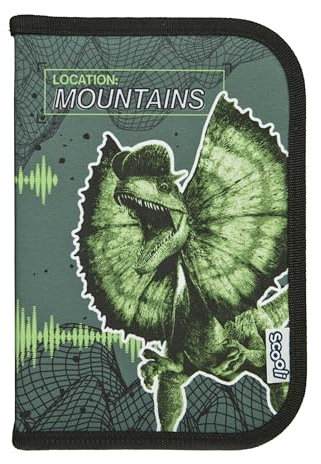 Scooli - Jurassic World Gefülltes Schüleretui - Komplettes Etui mit hochwertigen Stiften und mehr - All-in-One Schuletui - Praktisch für die Schule - Für Jungen ab 6 Jahren