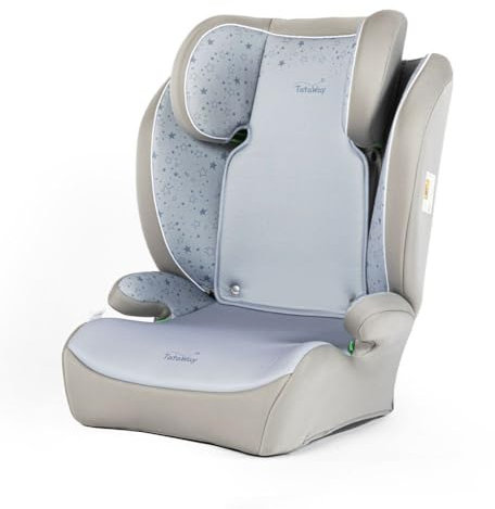Tataway con grafiche stelline i-Size, Seggiolino auto bambini 15-36 kg (3,5-12 anni), 100-150 cm, Gruppo 2/3, si installa con cintura a 3 punti, grigio