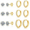 LOUMILEO Creolen Gold 14 Karat Gold Ohrstecker für Damen Kleine Ohrringe Gold Ohrstecker mit Zirkonia Hypoallergen Huggie Creolen Set für mehrere Piercings 6 Paar