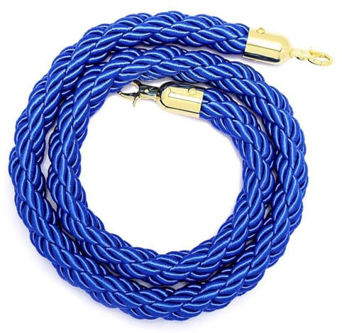 JQGADL 1/1,5/2/2,5/3M Seil-Sicherheitsbarriere,Warteschlangen Absperrseile Mit Haken, Gedrehtes Massenkontrollseil,Massenkontroll Rungenseil,Geflochtene Hanfseilbarriere,2,8 cm(Size:3M,Color:Schwarz)