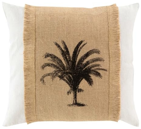 MACOSA U1612330 Kissen Jute Baumwolle Palme 45 x 45 cm mit Reißverschluss inkl. Füllung Sofakissen modern Dekokissen Zierkissen (Palmen)