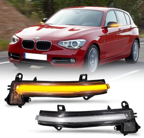 POPMOTORZ LED Spiegelblinker mit Canbus Fehlerfrei 2835 SMD für BMW F20 1 Series F21 F22 3 Series F30 F31 F34 F35 4 Series F32 F33 F36 X1 E84, 2 Stück