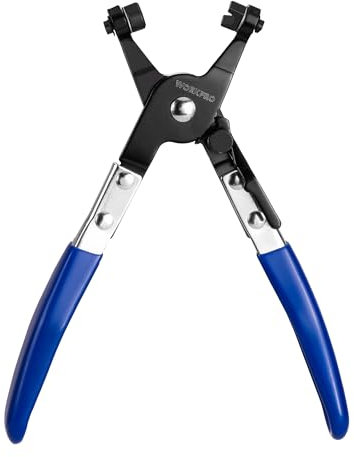 WORKPRO Pinza per Fascette Stringitubo, Pinza per Fascette per Auto, Strumento con Fascia Piatta Rotante per la Rimozione e l'Installazione di Fascette a Molla per Tubi Automobilistici
