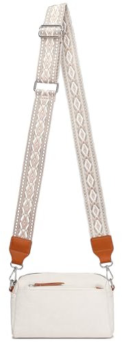 Miss Lulu Damen Crossbody Bag Handy Umhängetasche Klein Moderne Schultertasche Tasche mit Breitem Abnehmbarem Schultergurt für damen Tägliches Arbeit