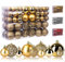 AIZQYC 100 Pezzi Palline Albero di Natale Oro, Set di Palline per Albero di Natale, Decorazioni Palline di Plastica per l'albero di Natale, Lucide, Opache, Glitterate e Aperte, ∅ 3, 4 e 6 cm
