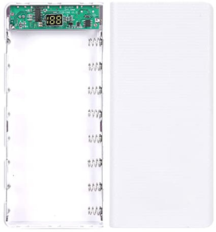 QmjdDymx Diy Power Bank Box,Diy Power Bank Box 8 x 18650 Battery Battery Box With Lcd Digital Display White,Diy Power Bank Case,Battery Power Bank Case