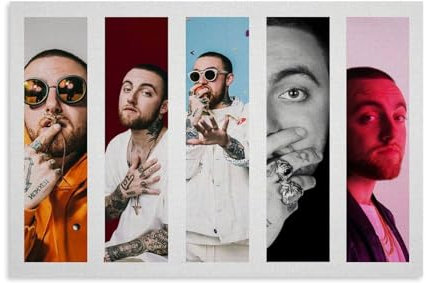 DHWDPO Mac-Poster, Miller, Rapper, Vintage-Poster, Leinwand, Wandkunst, Dekor, Gemälde für Zuhause, Wohnzimmer, Schlafzimmer, 30 x 45 cm, ungerahmter Stil