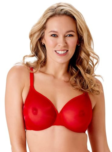 Gossard Glossies Non Padded Moulded Sheer Bra Salsa Red 32E