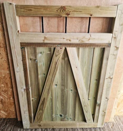 MD Carpentry Workshop Wooden Garden Gate, Pressure Treated, 5ft (150cm) High x 105cm Wide x 5cm Deep, Green, Wood
