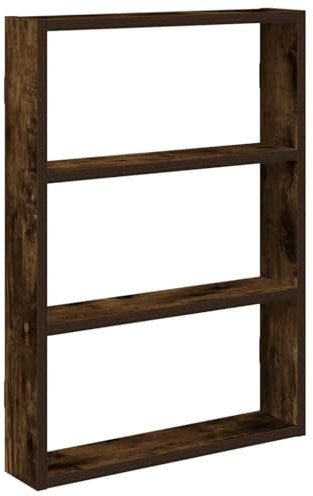 vidaXL Wandregal Räuchereiche 43x9x60 cm Holzwerkstoff, schwebendes Regal, Hängeregal, Eckwandregal, Schweberegal, Garagenregal, Eck-Wandregal