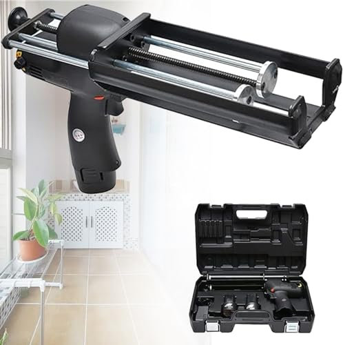 Cordless Caulking Gun,Electric Caulking Gun Drip Battery Powered Adhesive Caulk Gun Battery, Fast Charger,for Filling, Sealing,2xBattery