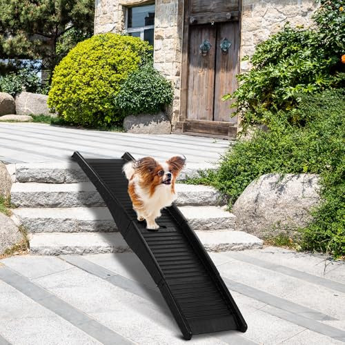 Outopee 60 Portable Pet Ramp, Folding Non-Slip Dog Ramp, Plastic Dog Car Ramp for Car, SUV, Truck, Bed, Weight Bearing up to 150 Lbs