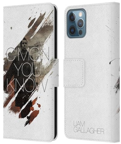 Head Case Designs Offizielle Liam Gallagher Konzert Grafiken Leder-Wallet-Hülle Kompatibel mit Apple iPhone 12 / iPhone 12 Pro