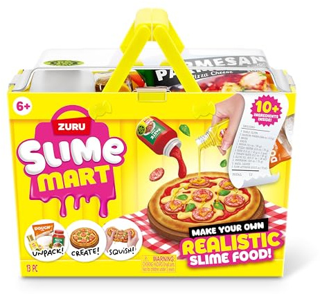 Slime Mart Kleiner Korb(Pizza) von ZURU, Schleim-Spielzeug, Basteln für Kinder und Kidults, Soft-Schleim-Herstellungsset für Mädchen von 6–10