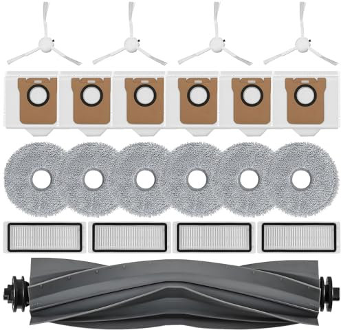 Estelife Kit d'accessoires pour Dreame L10s Ultra/L10 Ultra, 6 serpillères, 6 sacs à poussière, 4 brosses latérales, 2 filtres, 1 brosse principale, pièces de rechange pour robot aspirateur
