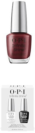 OPI Infinite Shine Long-wear Nail Polish, Gel-Like Nail Varnish with no UV lamp needed, 3-Step System for up to 11 days of vibrant colour, Base Coat & Nail Polish & Top Coat, Raisin' The Bar, 3x 15ml