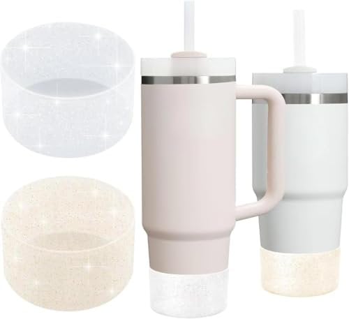 LSYZHX 2 PCS Water Bottle Boot for Owala, Anti Slip Silicone Bottle Covers, Protective Accessories for Owala Freesip Twist and Flip Stainless Steel Water Bottles (Gold + Silver)