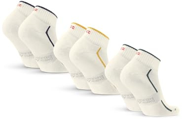 DANISH ENDURANCE Kurze Sportsocken aus Bio-Baumwolle, 3 & 6 Paar | Sneaker Socken aus Bio-Baumwolle, Gepolstert, Atmungsaktiv & Anti-Blasen, für Alltag und Fitnessstudio, Unisex