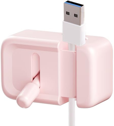 Cord Organizer for Desk, Magnetic Cable Clips, Adhesive Wire Management Keeper, ABS Perfect for Phone Chargers, Desktop, Car, Office, Home, Easy Installation, Keeps Cables Neat and Tangle-, 0.6cm