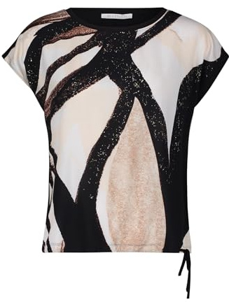 Betty & Co Damen Casual-Shirt mit Print XL, Black/Nature