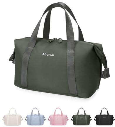 ECOHUB Travel Wash Bag for Women, Water-resistant Toiletry Bag with Wide-Open, Lightweight Makeup Cosmetic Organizer for Accessories, Recycled Saving Organizer for Full-Sized Toiletries, Green