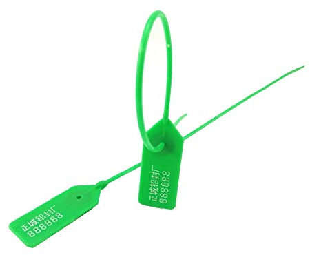 Anti-Tamper-Siegel aus Kunststoff, Wiederverwendbare, selbstsichernde Sicherheitskabelbinder, verstellbare, nummerierte Siegel, mehrfarbig, mehrere Größen, 3er-Pack(Grün,100)