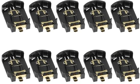 ZYHARUKO CR2025 Coin Battery Holder Mount Case Gold-Plated Contacts Shockproof Universally Fit for Home Devices Gadgets Storage Horizontal Coin Cell Holder